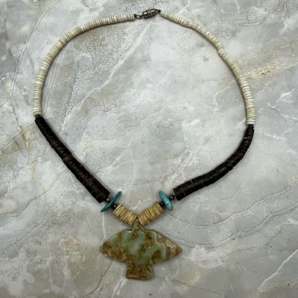 Abalone Fire Bird Eagle Pendant Necklace With Puka Shells Necklace - Picture 14 of 15